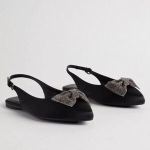 NIB Torrid Embellished Bow Pointed Toe Slingback Flats